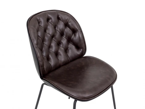 Комплект стульев Beetle 2 шт. ОГОГО Обстановочка! 966291 (Пластик,Металл,Экокожа/темно-Коричневый)