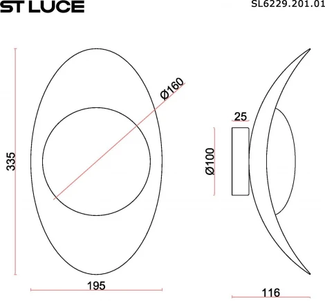 Светильник настенный ST Luce Pearl SL6229.201.01 Золотистый/Алебастр LED 1*7W 3000K