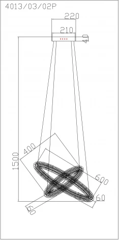 Подвесной светильник светодиодный Stilfort Felloria 4013/03/02P (регулировка яркости, 220V, пульт управления, на тросе, кольцо)