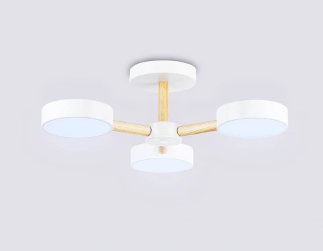 Потолочная люстра на штанге светодиодная с пультом Ambrella Comfort FL4821 (регулировка яркости, 220V, круглые)