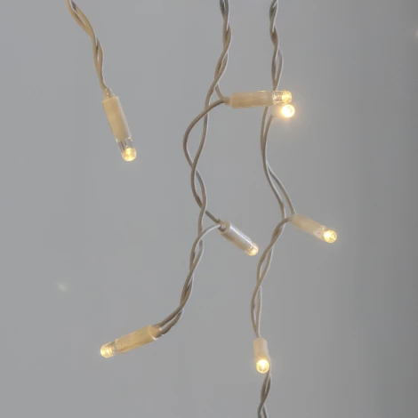 Гирлянда Бахрома 3,1 x 0,5 м тепло-белая 220В, 120 LED, провод белый каучук 2,3мм, IP65 Laitcom ECO120-8-2WW