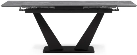 Керамический стол Woodville Кели 140(200)х80х76 серый мрамор / черный 532395