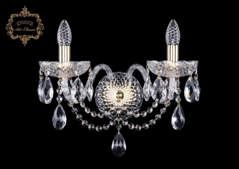 Бра Art Classic 10.12 10.12.2.165.XL.Gd.Sp (220V, хрусталь, подвески, подсвечник, свеча)