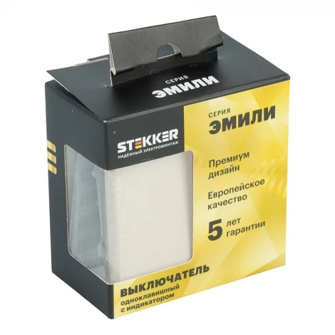 Выключатель одноклавишный с подсветкой (кашемир, soft touch) Stekker Эмили 49889