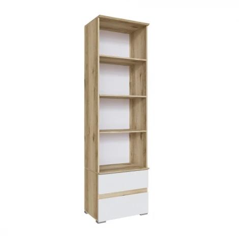 Шкаф ТЭКС-пенал Плейона открытый, Дуб Делано, Белый