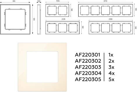 Рамка Ambrella Volt ALFA Techno (Бежевый глянец) 1-ая AF220301