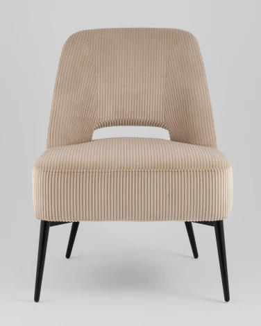 Кресло лаунж Stool Group Бостон велюр рельефный бежевый арт.УТ000039984