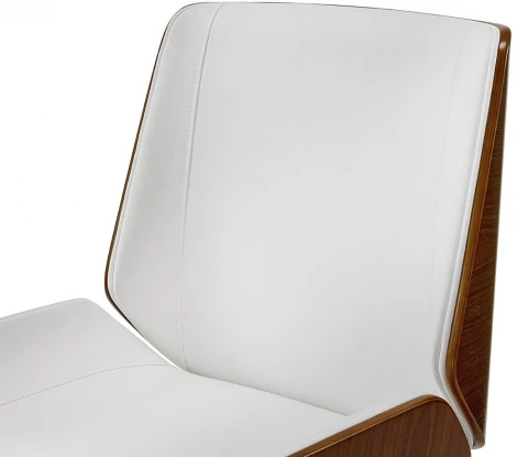 Кресло ESF JY6264X-B белый PU/орех/черный/Экокожа,Шпон