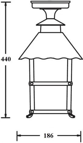 Потолочный светильник уличный Oasis Light CAIOR 2 81405A Gb (220V, фонарь, IP44)