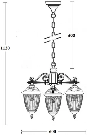 Уличный светильник подвесной Oasis Light FES 86370 3 02 Bl (220V, на цепи, фонарь, IP44)