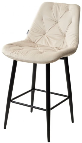 Полубарный стул YAM G062-03 светлый беж, велюр (H=65cm)