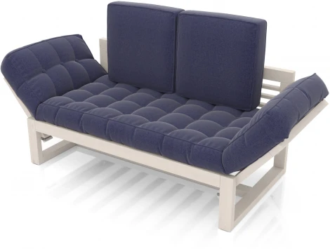 Кушетка Arsko Балтик беленый дуб синяя рогожка
