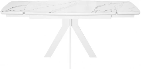 Стол DikLine DKU120 Керамика Белый мрамор/подстолье белое/опоры белые (2 уп.) арт.00-00074483