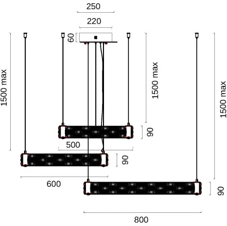 Подвесная люстра ярусная Fluorite Festo FL1052-30P (LED, 220V, на тросе, кольцо)