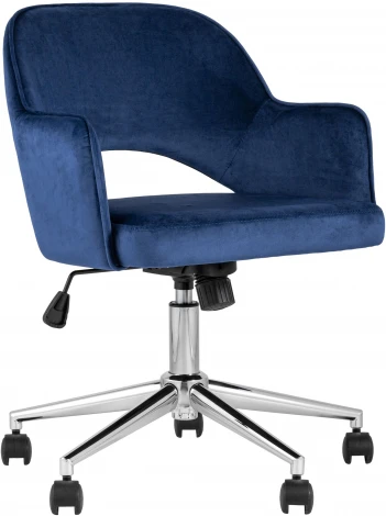 Кресло компьютерное Кларк велюр синий УТ000005057