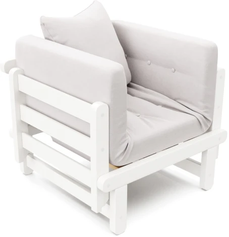 Кресло Arsko Сламбер белая эмаль светло-серый велюр