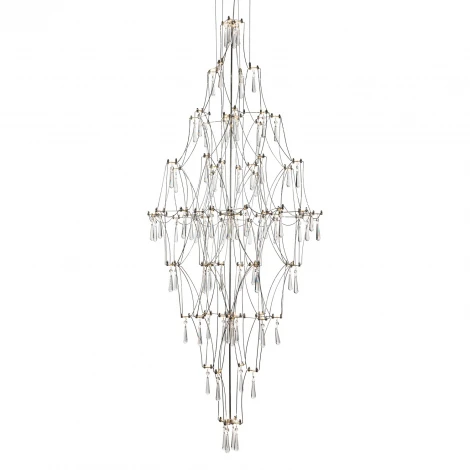 Подвесная люстра светодиодная хрустальная с пультом с регулировкой цветовой температуры Modelux ML.7826.600P CR