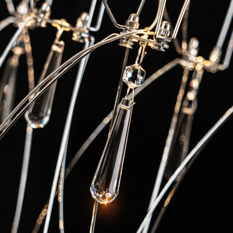 Подвесная люстра светодиодная хрустальная с пультом с регулировкой цветовой температуры Modelux ML.7826.600P CR