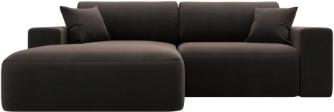 Диван угловой Лига-036 НПБ Классик левый угол (Коричневый/Велюр) Лига Диванов арт.121377L