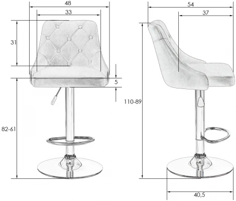 Стул барный DOBRIN JOSEPH BLACK (черный велюр (MJ9-101)) 5021_BlackBase-LM BLACK, цвет сиденья черный (MJ9-101), основания
