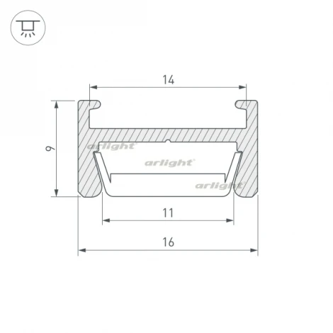 Профиль MIC-H-2000 ANOD (Алюминий) 026458 Arlight
