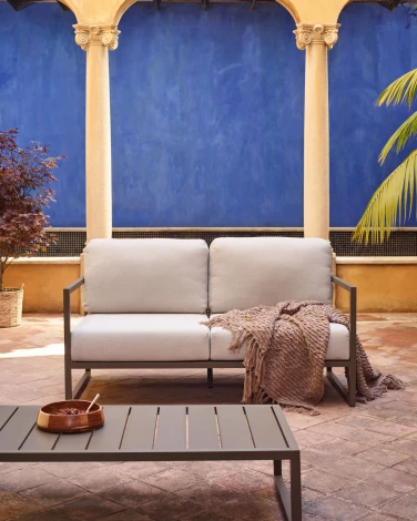 Диван уличный La Forma (ex Julia Grup) Comova (Зеленый,Серый/ Пена,Металл,Алюминий,Искусственные волокна)