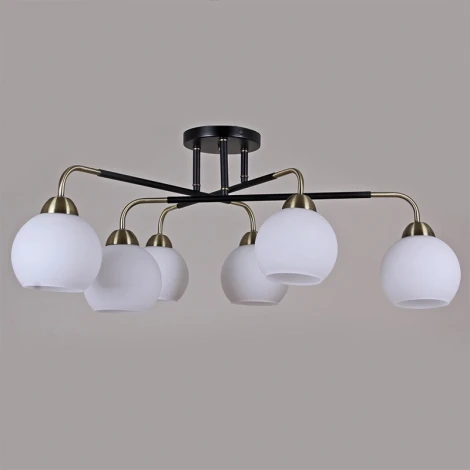 Потолочная люстра на штанге ILLUMICO IL0252-6CSQ-79 BK AB (220V)