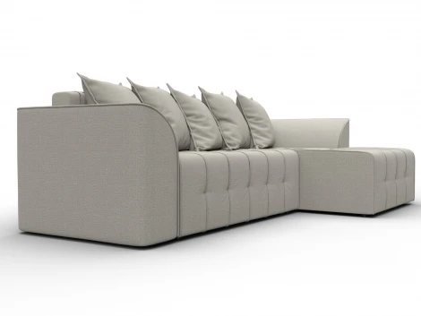 Диван угловой Лига-113 угол правый (ДСП,Рогожка/Бежевый) Лига Диванов 136702