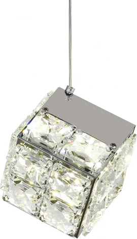 Подвесной светильник (12048/1P Chrome) Indigo Radioso V000137L (LED, 220V, на проводе, куб)
