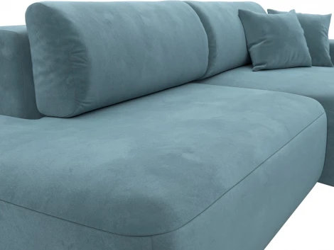 Диван угловой Лига-036 НПБ Модерн правый угол (Бирюзовый/Велюр) Лига Диванов арт.121408