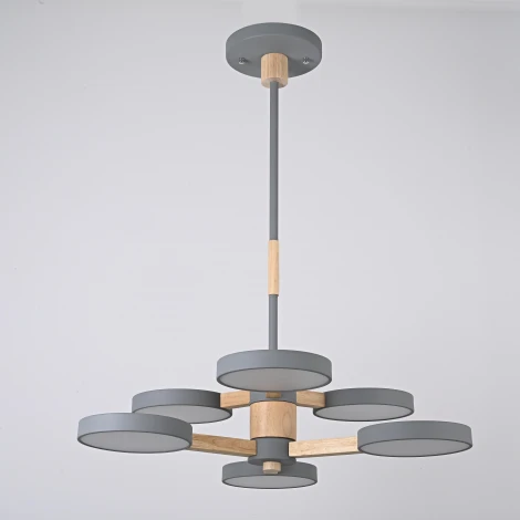 Потолочная люстра Wi-Fi на штанге Turna Dbl L6 Gray By ImperiumLoft Turna-Dbl01 (LED, 220V, голосовое управление, умный дом - Алиса)