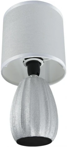 Настольная лампа Lumion Evana 8172/1T серебро/серый керамика/текстиль E14 1*40W 220V (выключатель, круглые)
