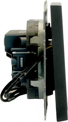 Выключатель двухклавишный с подсветкой (черный) Stekker Эмили 49838