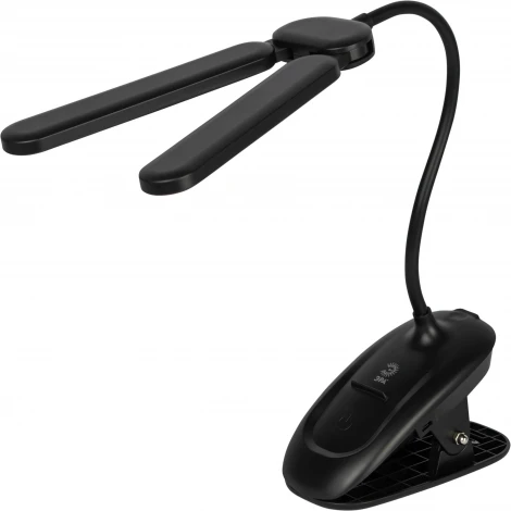 Офисная настольная лампа светодиодная на прищепке с регулировкой цветовой температуры и яркости зарядка от USB ЭРА NLED-512-6W-BK (сенсорный выключатель)