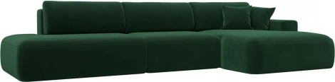 Диван угловой Лига-036 НПБ Модерн Лонг правый угол (Зеленый/Велюр) Лига Диванов арт.121427