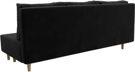 Диван прямой Лига-033 (Черный/Велюр) Лига Диванов арт.121095