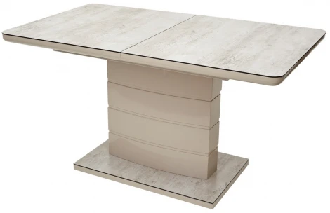 Стеклянный стол M-City ALTA 140 BEIGE/ CAPPUCINO глазурованное стекло