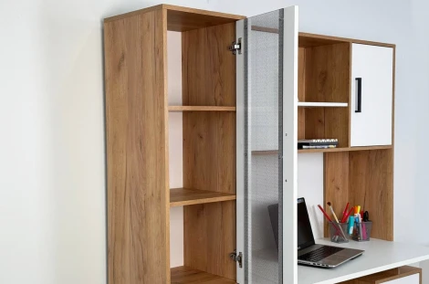 Лайт-2 Стеллаж Mebelson (ЛДСП/Дуб крафт золотой,Белый) арт.SL-01.2725