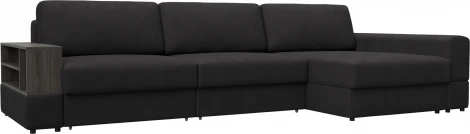 Диван угловой с полкой Лига-055 НПБ Лонг угол универсальный Лига Диванов (Замша) арт.129113