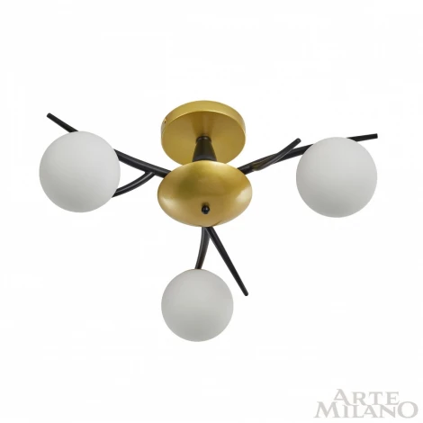 Потолочная люстра на штанге Arte Milano 273408/3 BK/GD (220V, шарики)