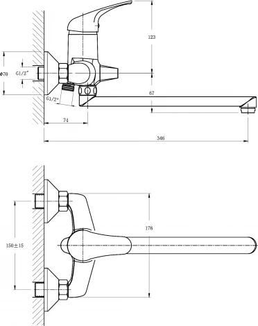 Смеситель Rush Corsica CO4240-51 универсальный