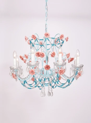 Подвесная люстра Fiori di rose 186.8 Lucia Tucci (220V, на цепи, подсвечник, свеча, цветы, ветки, розы)