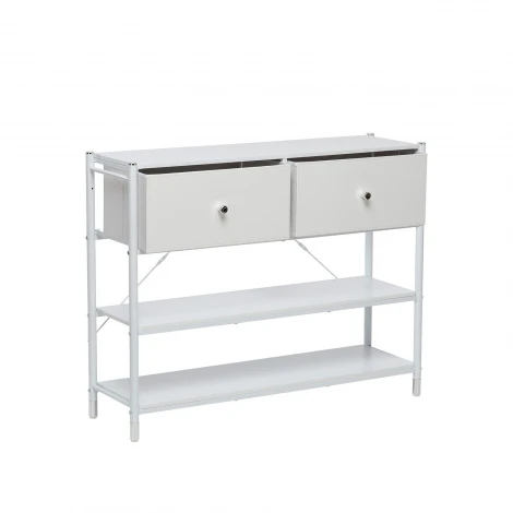 Комод Leset Нирита/Хайди с полками 2 ящика (Сталь,Экокожа,ЛМДФ/Белый) арт.2500000229664