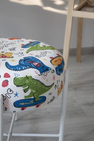 Банкетка Sheffilton KIDS SHT-B4 диномикс/белый муар