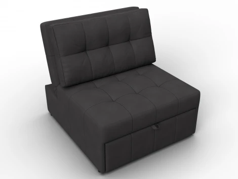 Кресло-кровать Лига-107 (80) (ЛДСП,Брус,Фанера,Замша/Коричневый) Лига Диванов 134947