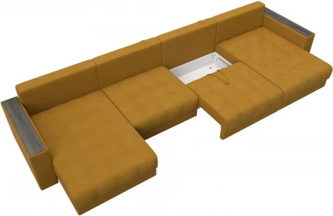 Диван П-образный с декором Лига-049 НПБ Лонг Лига Диванов (Велюр) арт.128563