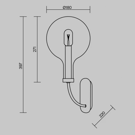 Бра Maytoni Status MOD333WL-01B (220V, шар)