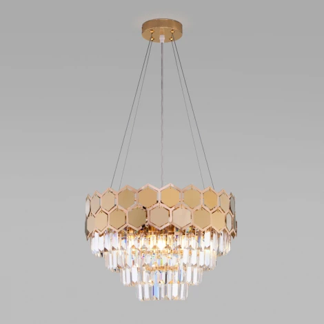 Подвесная люстра Eurosvet Ariana 10113/5 золото/прозрачный хрусталь Strotskis