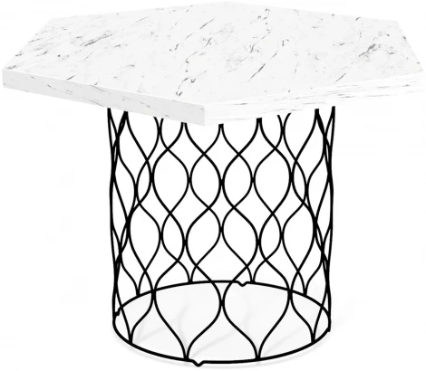 Столик журнальный Sheffilton SHT-TU49/TT20 60 ЛДСП черный муар/мрамор карра белый от фабрики Sheffilton