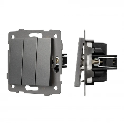 Механизм выключателя трехклавишный непроходной SWT-MK03-PL-GR-V (250V, 10A) (Arlight) 049898
